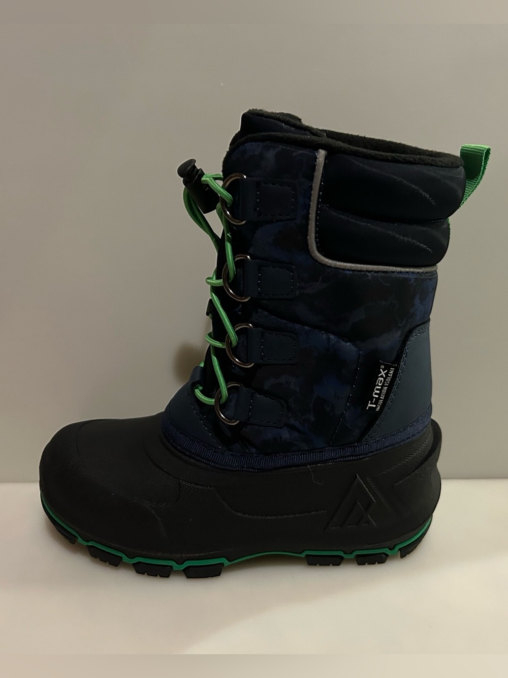 New Ripzone Boys Black Navy & Green Winter Boots - Size 12K (-40 to -50)